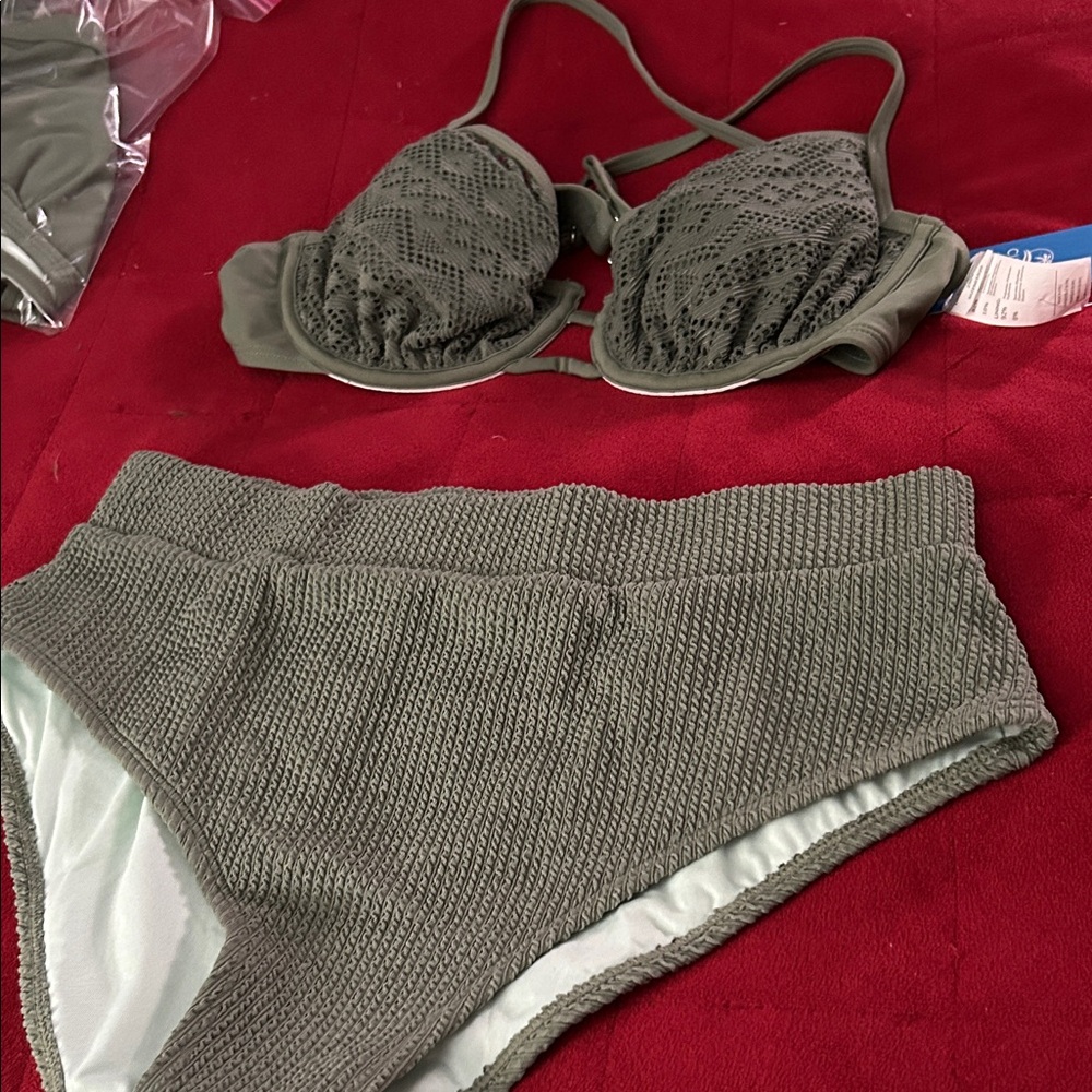 Olive Green 2 Pc bathing suits
